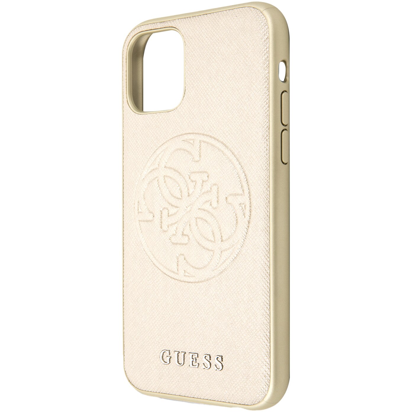 Husa de protectie Guess Hard Saffiano Circle Logo GUHCN58RSSASGO pentru iPhone 11 Pro, Gold