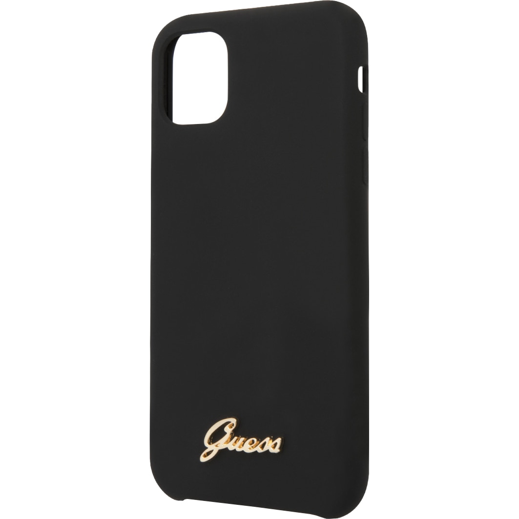 Husa de protectie Guess Silicone Vintage Gold Logo GUHCN65LSLMGBK pentru iPhone 11 Pro Max, Black