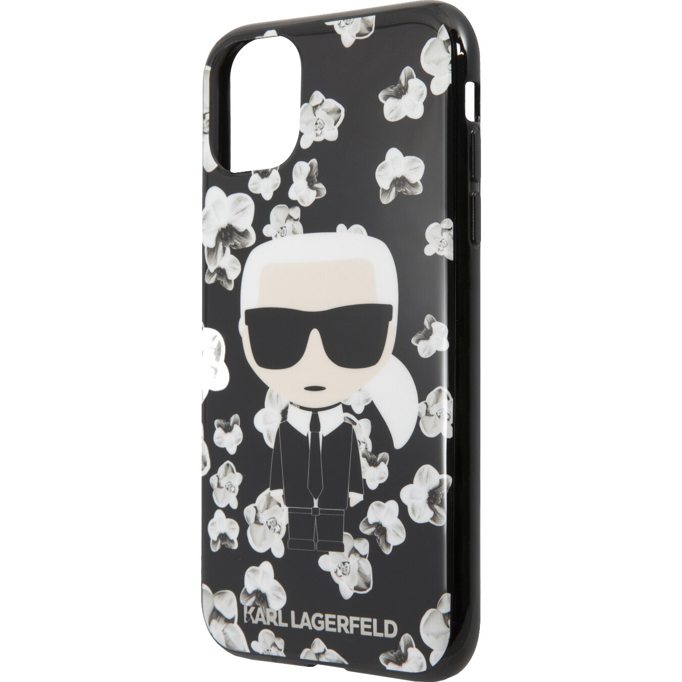 Husa de protectie Karl Lagerfeld Flower pentru iPhone 11 Pro, KLHCN58FLFBBK, Black