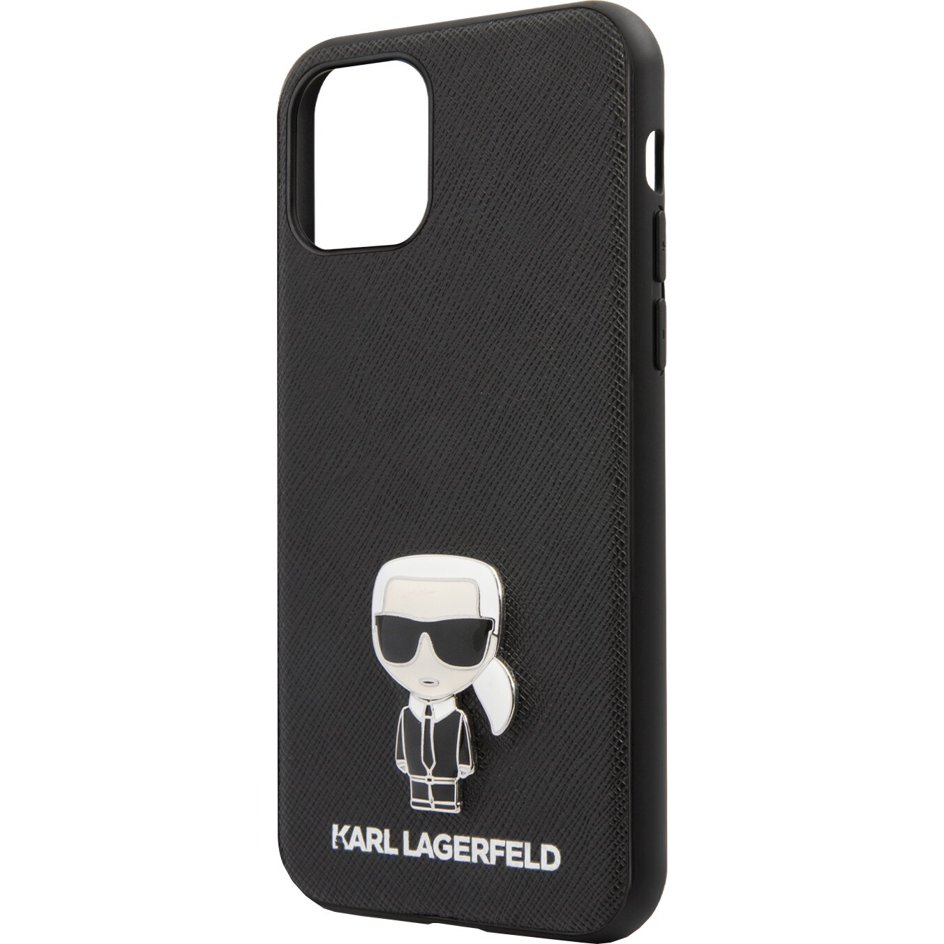Husa de protectie Karl Lagerfeld Saffiano Iconik pentru iPhone 11 Pro, KLHCN58IKFBMBK, Black