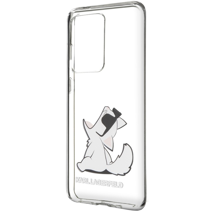Husa de protectie Karl Lagerfeld Choupette Fun pentru Samsung Galaxy S20 Ultra, KLHCS69CFNRC, Clear
