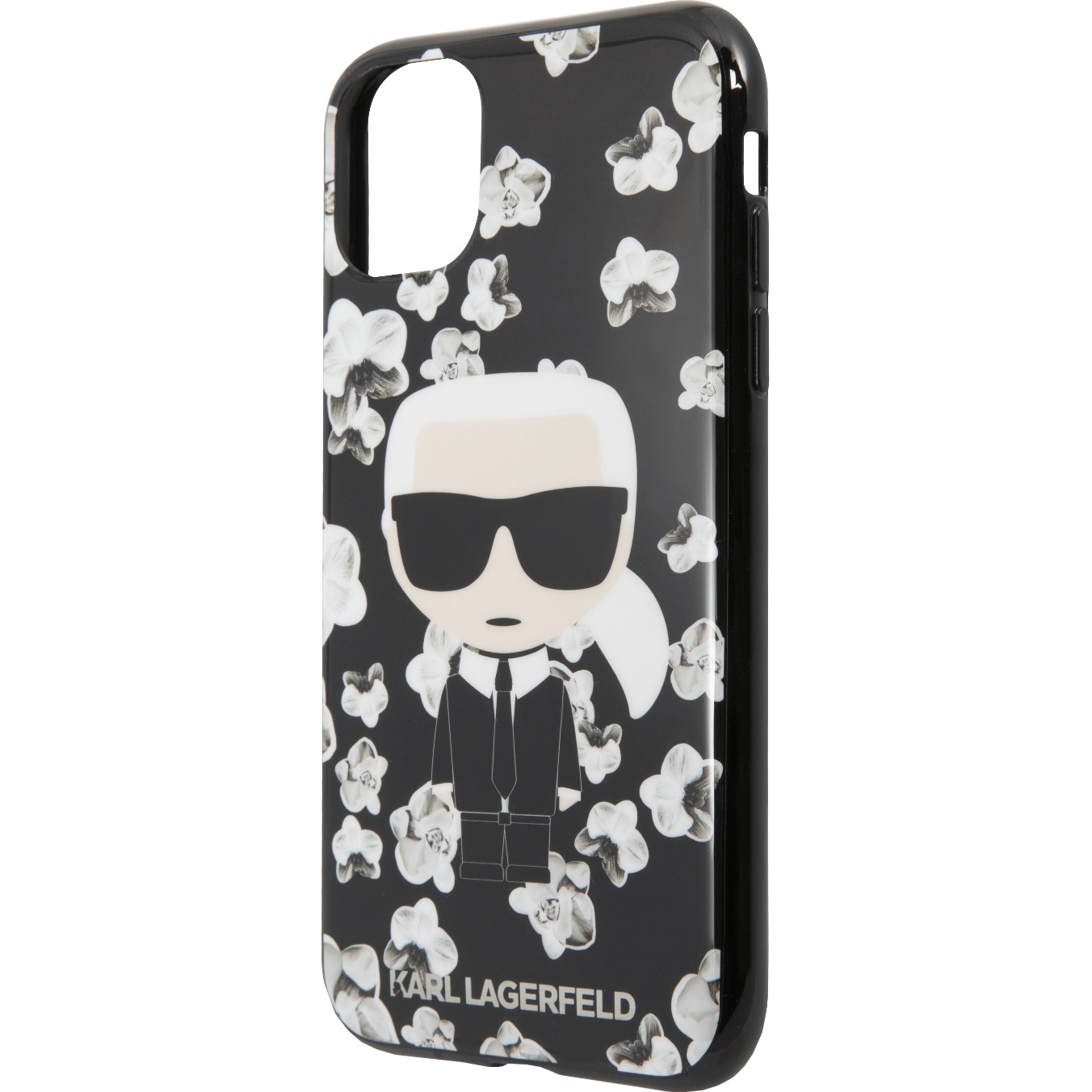 Husa de protectie Karl Lagerfeld Flower pentru Apple iPhone 11, Negru