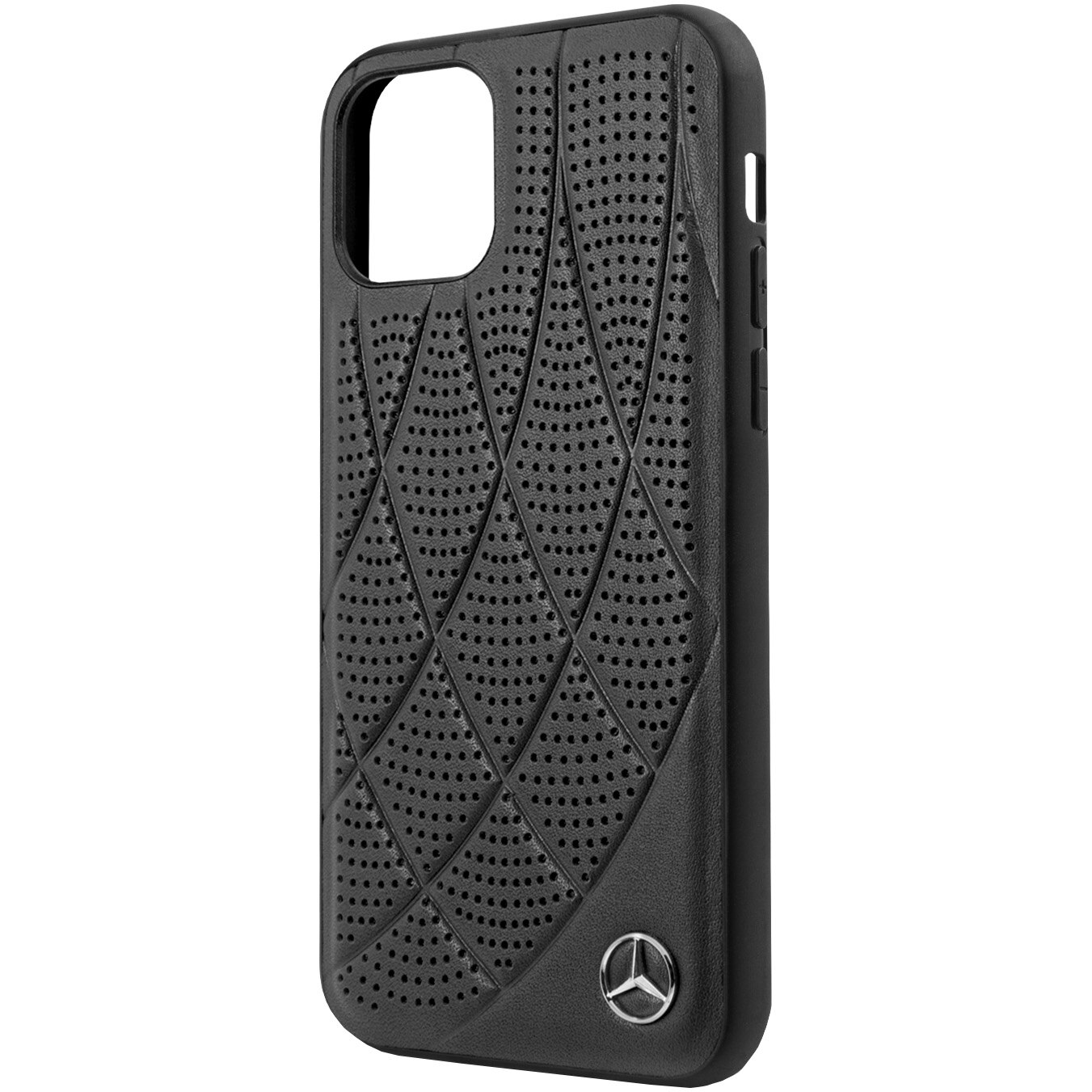 Husa de protectie Mercedes Perforated Leather pentru iPhone 11, MEHCN61DIQBK, Black