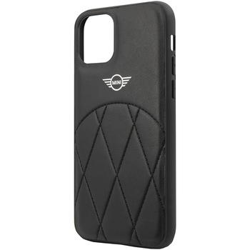 Husa de protectie Mini Cooper Stitched Crossing Lines pentru iPhone 11, MIHCN61LECRBK, Black Husa de protectie Mini Cooper Stitched Crossing Lines pentru iPhone 11, MIHCN61LECRBK, Black
