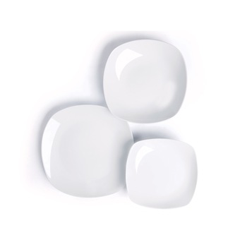 Serviciu de masa 18 piese, Square, Color Life, portelan, alb Serviciu de masa 18 piese, Square, Color Life, portelan, alb