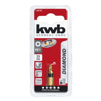 Biti Diamond, 25 mm Pozidriv PZ 1, KWB Professional Biti Diamond, 25 mm Pozidriv PZ 1, KWB Professional