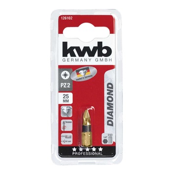 Biti Diamond, 25 mm Pozidriv PZ 2, KWB Professional Biti Diamond, 25 mm Pozidriv PZ 2, KWB Professional