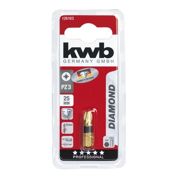 Biti Diamond, 25 mm Pozidriv PZ 3, KWB Professional Biti Diamond, 25 mm Pozidriv PZ 3, KWB Professional