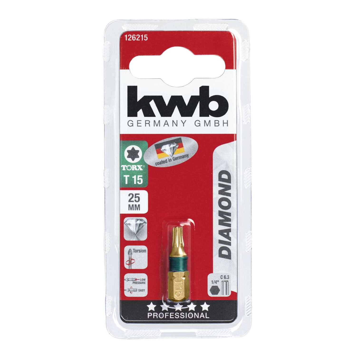 Biti Diamond, 25 mm Torx T 15, KWB Professional