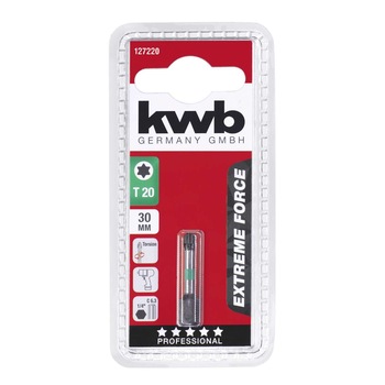 Biti Torx T 20, extreme force - Impact, 30 mm, KWB Professional Biti Torx T 20, extreme force - Impact, 30 mm, KWB Professional