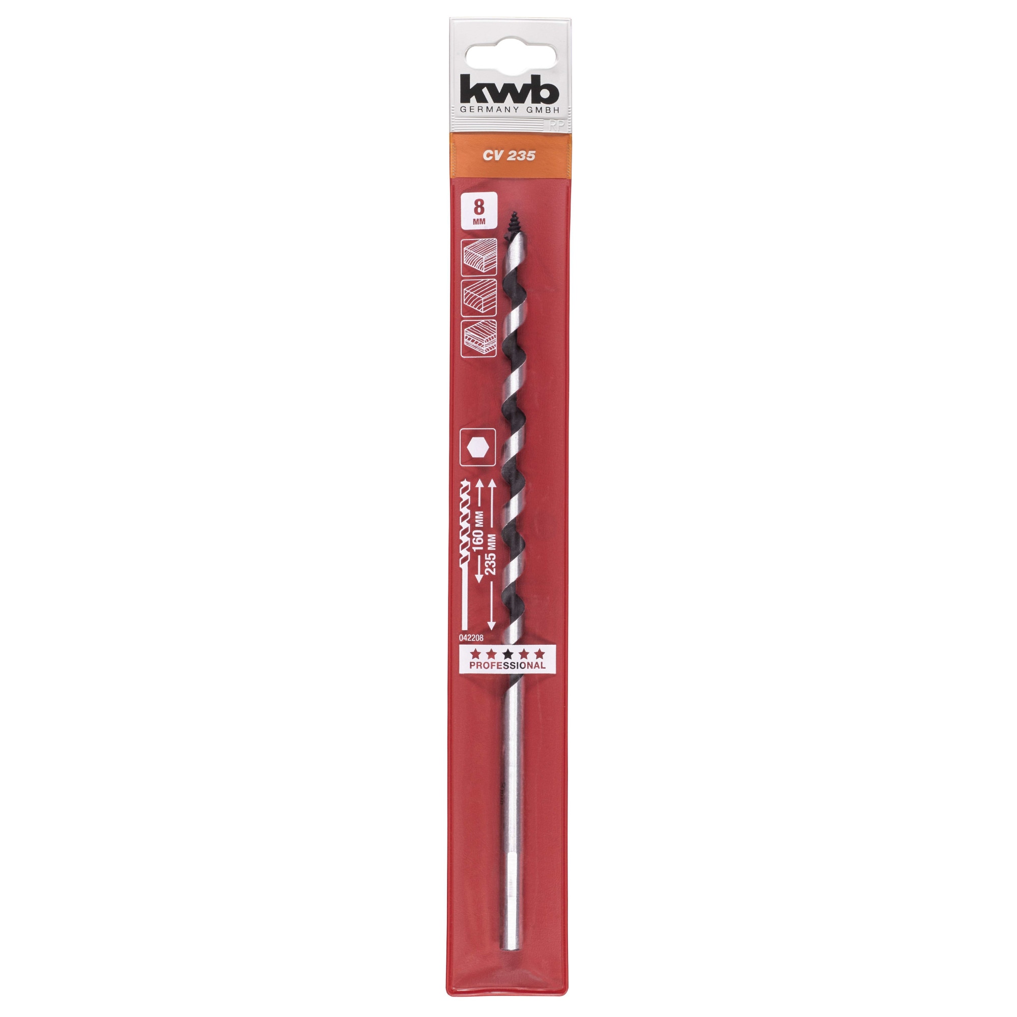 Burghiu sfredel pentru lemn 8x235, KWB Professional