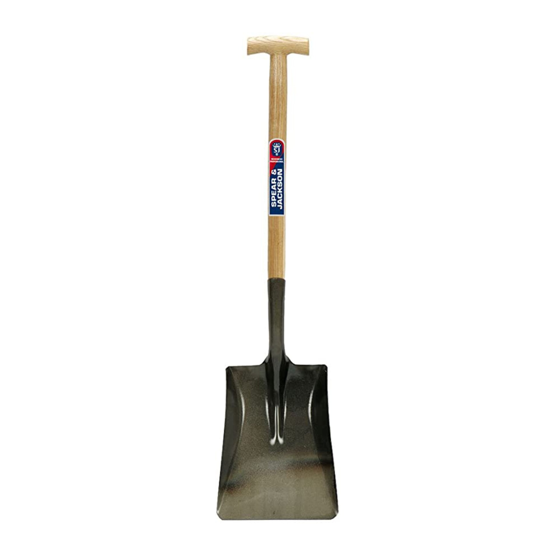 Lopata patrata mica cu lama otel carbon, coada lemn, maner T lemn, Spear & Jackson Neverbend Professional