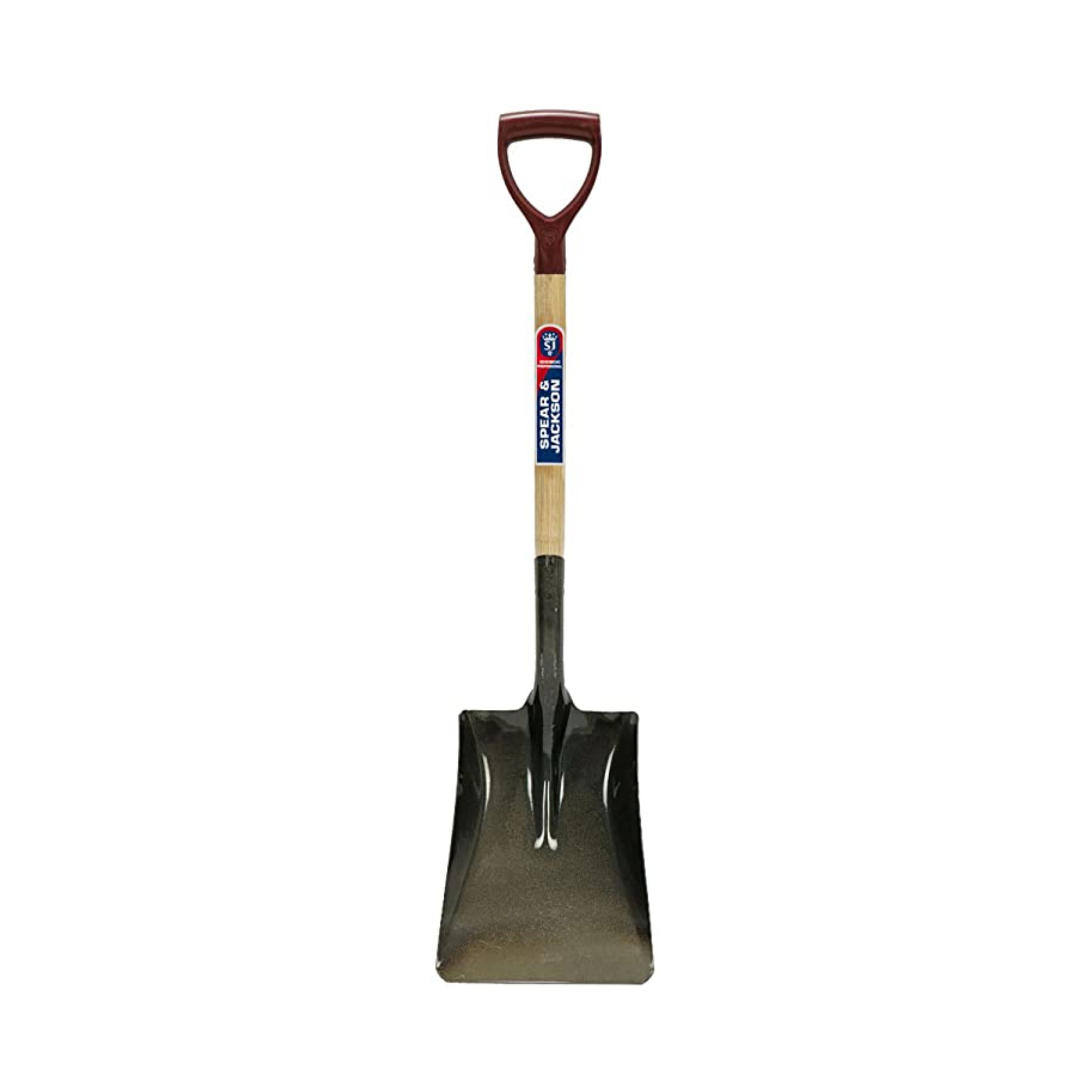 Lopata patrata mica cu lama otel carbon, coada lemn, maner D plastic, Spear & Jackson Neverbend Professional