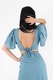 Top Myosotis, turcoaz prafuit cu buline albe, vascoza cu elastan, O'La La Outfits, 40 EU