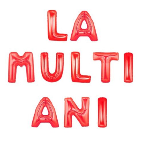 Set de 10 baloane litera, la multi ani, rosu