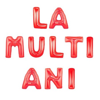 Set de 10 baloane litera, la multi ani, rosu Set de 10 baloane litera, la multi ani, rosu