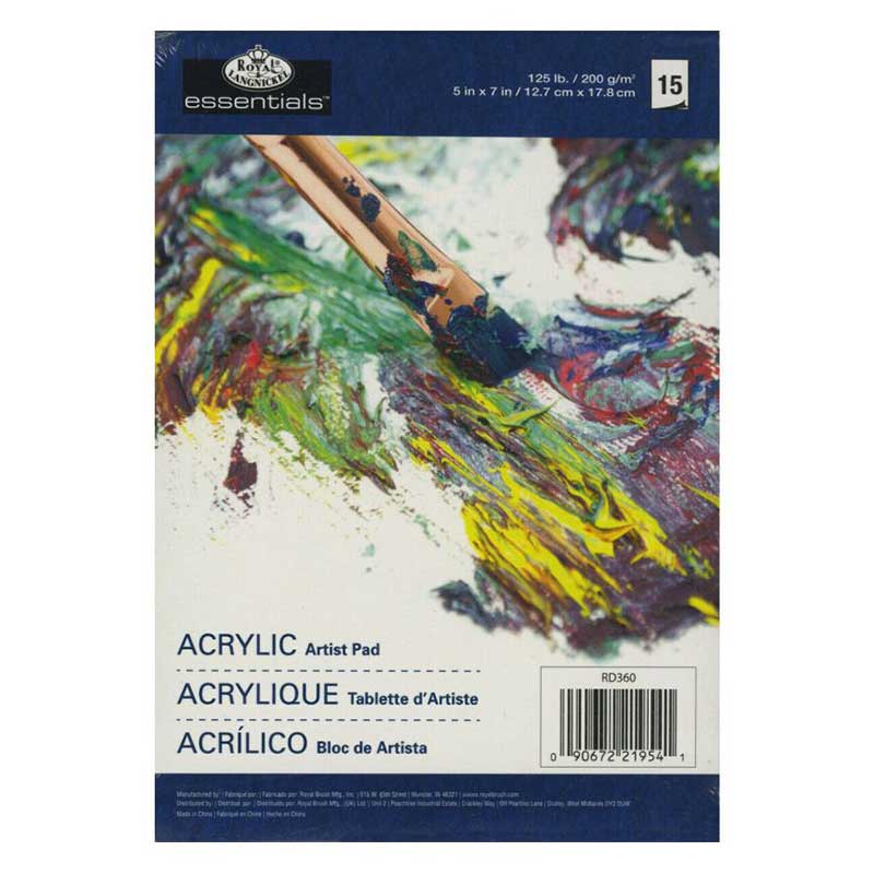 Bloc pentru culori acrilice Royal & Langnickel 200g, format 12,7 cm x 17,8 cm