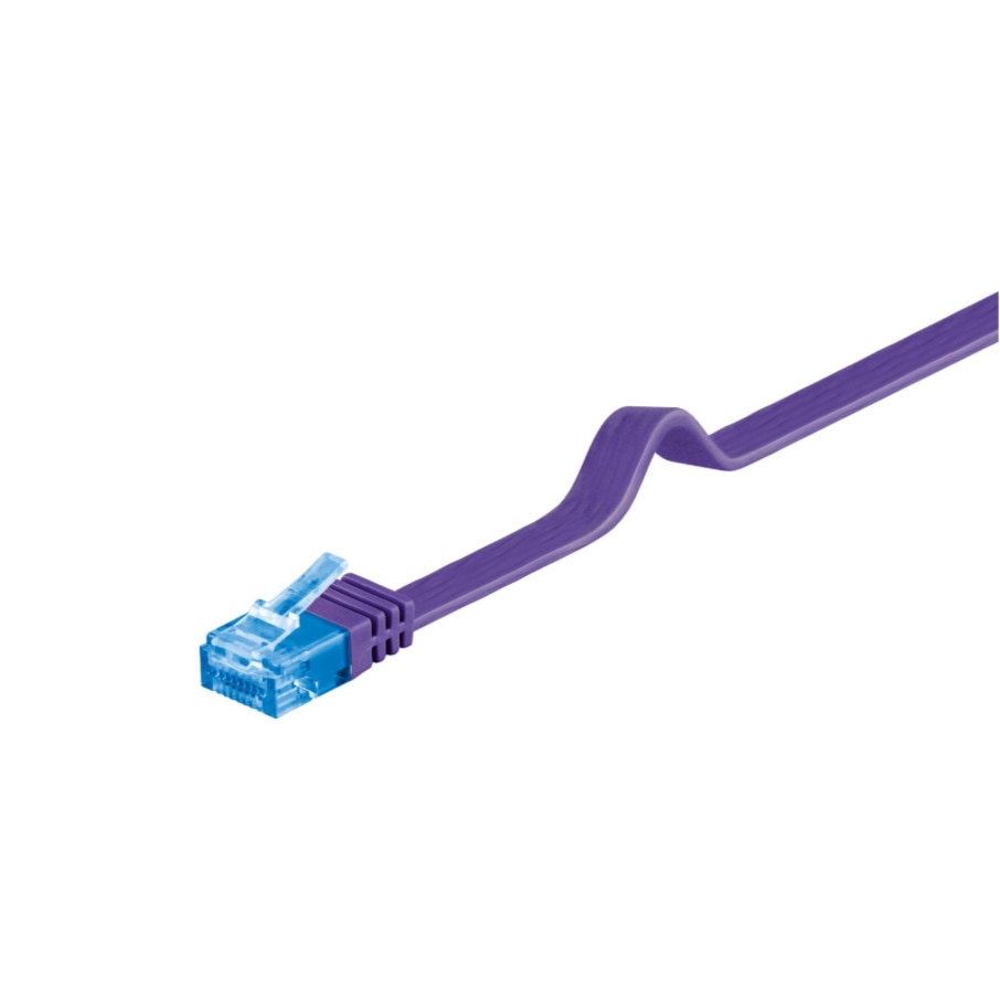 Cablu de retea Cat 6A UTP plat, 3m, Goobay, Cupru, violet