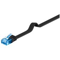 Cablu de retea Cat 6A UTP plat, 15m, Cupru, Goobay, negru
