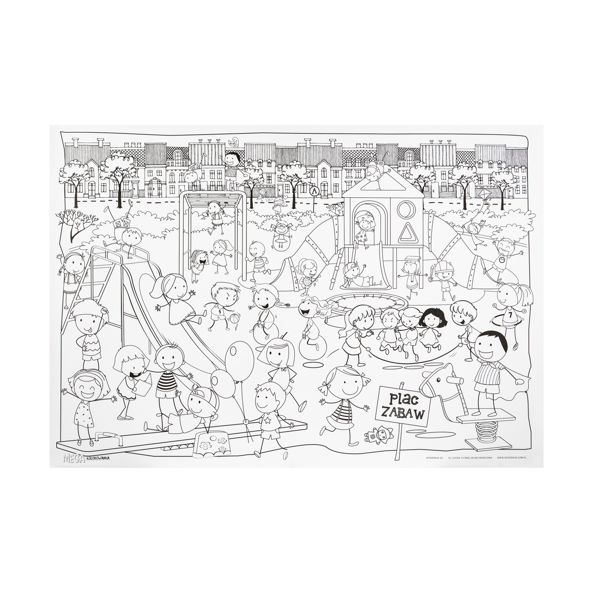 Postere gigant de colorat, Oraselul vesel, din carton, 100 cm x 70 cm