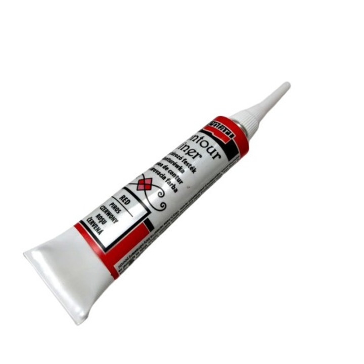 Contur liner 3D acrilic ,Pentart , rosu 20 ml