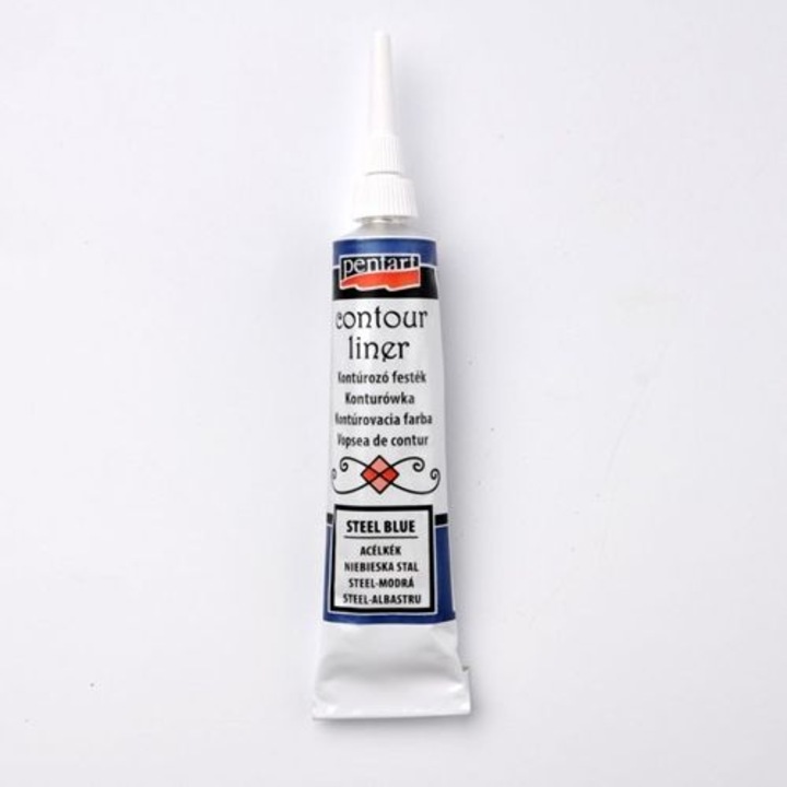 Contour 3D акрилен лайнер Pentart, перлено синьо 20 мл