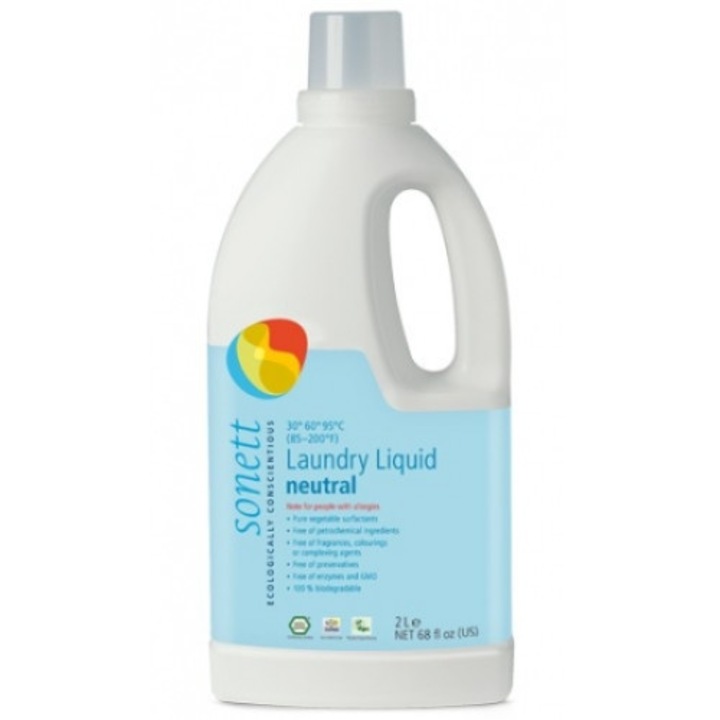 Detergent ecologic pentru rufe albe si colorate, neutru SENSITIVE 2L, Sonett