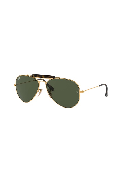 Ray-Ban, Ochelari de soare aviator cu model unisex, Auriu, 62-14-140
