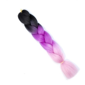 Extensie colorata de par sintetic pentru impletituri multicolor negru/mov/roz 100 g Extensie colorata de par sintetic pentru impletituri multicolor negru/mov/roz 100 g