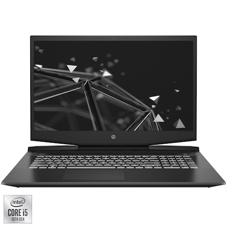 Laptop Gaming HP Pavilion 17-cd1004nq cu procesor Intel® Core™ i5-10300H pana la 4.5 GHz Comet Lake, 17.3", Full HD, IPS, 8GB, 512GB SSD, NVIDIA® GeForce® GTX 1650 Ti 4GB, Free DOS, Shadow Black