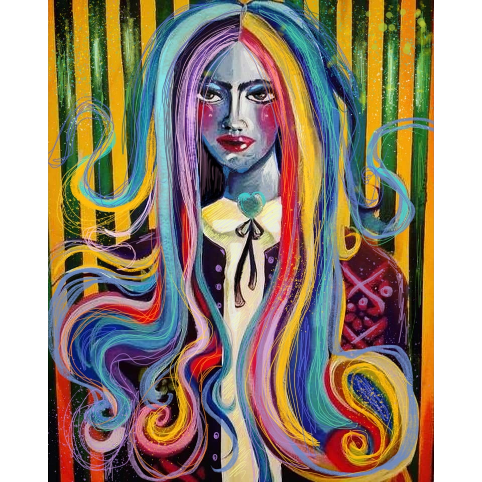 Tablou canvas pictat manual , 60 x 80 cm , panza pe sasiu ,abstract, unicat , artist Lavinia Falcan