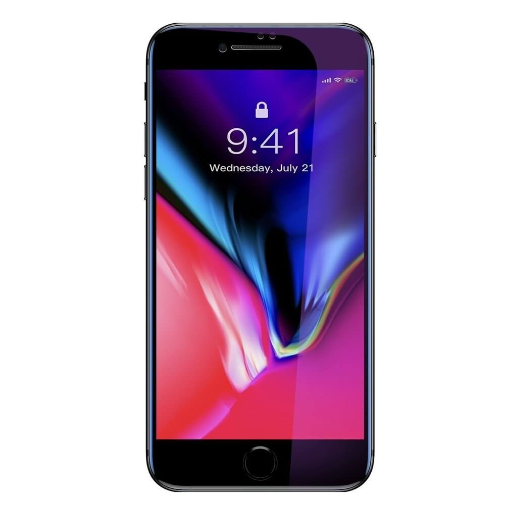 Set 2 x Folie iPhone SE 2020 / iPhone 8 / iPhone 7 / iPhone 6s / iPhone 6, Baseus, Curbata, Margini Extra-Rezistente, Protectie Raze UV, Negru