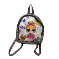 Ghiozdan copii tip rucsac fetita 2, gri, fermoar, Dalimag, 22x25x10 cm