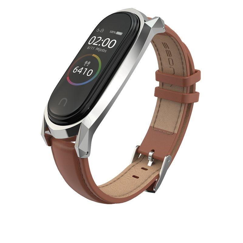 Curea piele Tech-Protect Herms Xiaomi Mi Band 5/6/6 NFC Brown