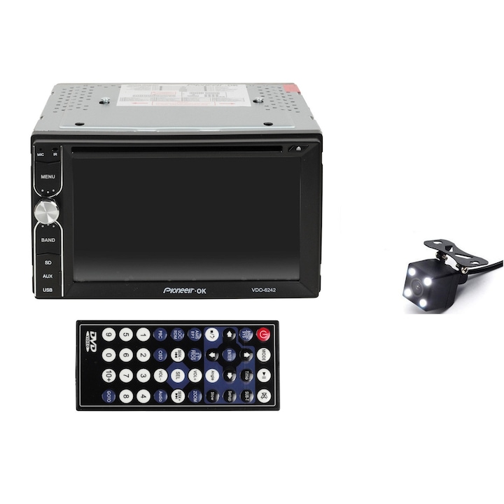 Мултимедия плеър Autoexpress, VDO-6242 ,2 Din ,Камера за паркиране, Тъчскрийн екранен панел, Bluetooth, FM, MP3, MP4 плейър