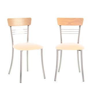 Set 2 scaune bucatarie SE-18, piele ecologica, crem Set 2 scaune bucatarie SE-18, piele ecologica, crem
