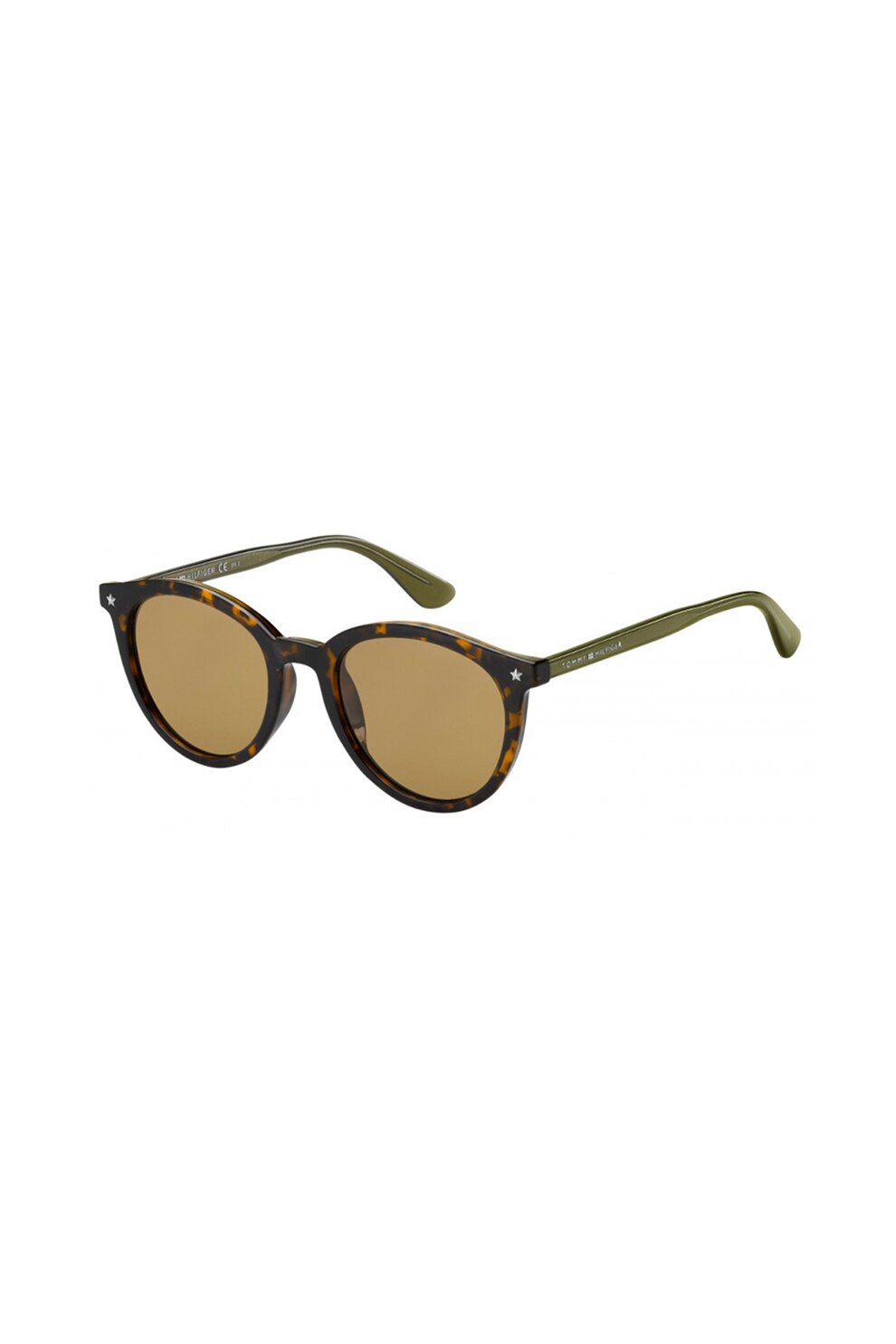 Tommy Hilfiger, Ochelari de soare pantos unisex, Maro inchis/verde feriga, 51-21-140 Standard