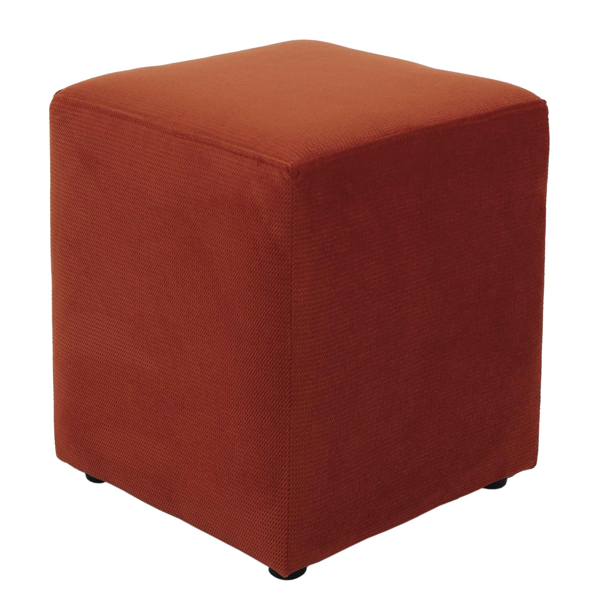 Taburet Cube, stofa Diamond Caramiziu
