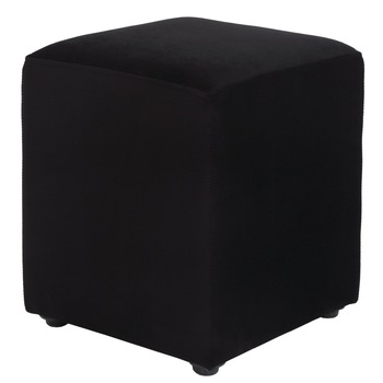 Taburet Cube, stofa Diamond Negru Taburet Cube, stofa Diamond Negru