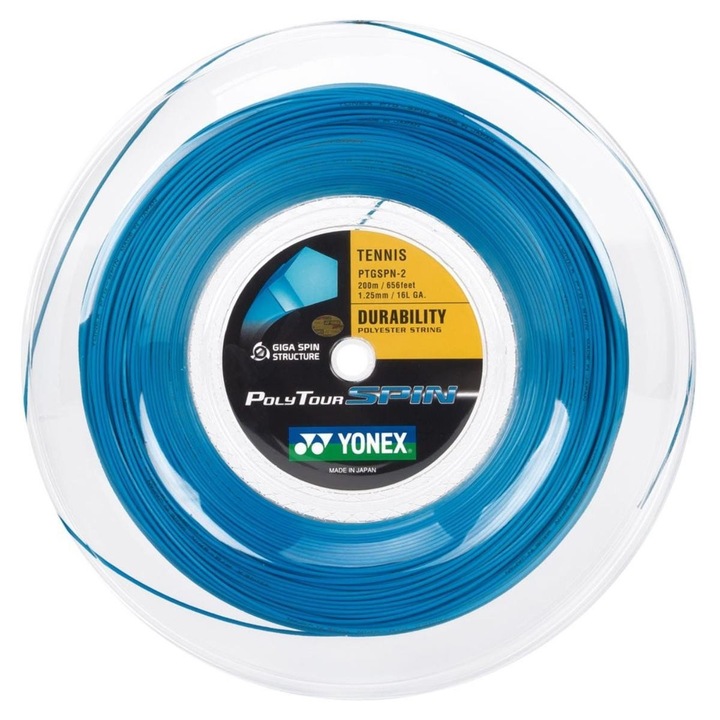 Yonex Poly Tour Spin húr, 1.25mm, 200m tekercs, kék szín (kobaltkék)