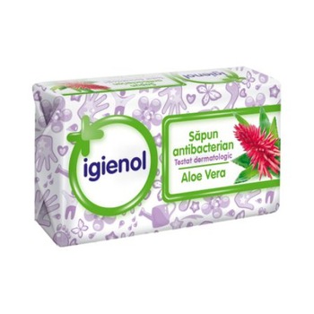 Sapun antibacterian, Igienol, Aloe Vera, 90 gr Sapun antibacterian, Igienol, Aloe Vera, 90 gr