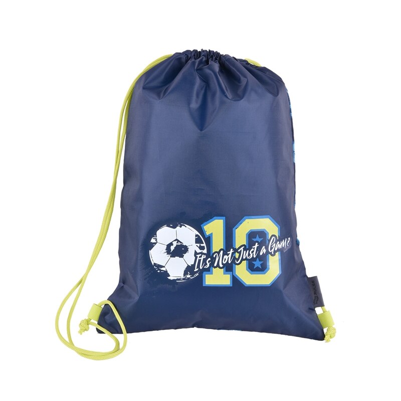 Sac sport Fotball 10 pentru baieti, Pulse, 1 Compartiment, Inchidere cu snur, 12 l, Albastru/Verde