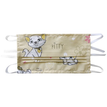 Masca refolosibila din bumbac, 3 pliuri 1 strat, model universal, model cu Pisici Masca refolosibila din bumbac, 3 pliuri 1 strat, model universal, model cu Pisici