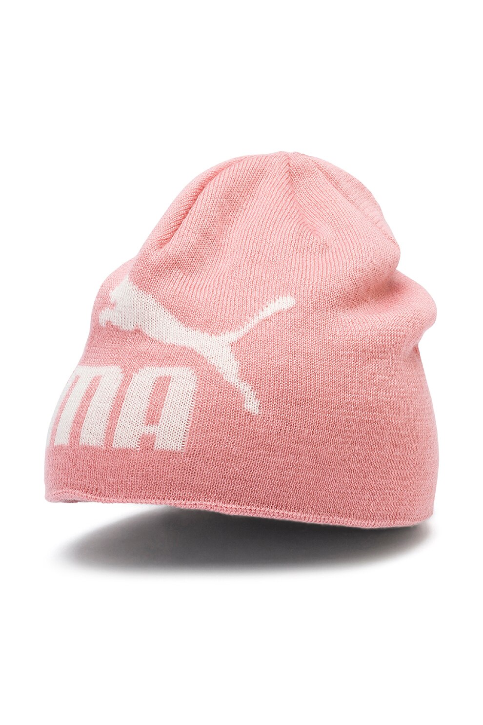 Puma, Caciula din tricot cu logo Essentials, Roz pastel
