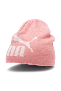 Puma, Caciula din tricot cu logo Essentials, Roz pastel Puma, Caciula din tricot cu logo Essentials, Roz pastel
