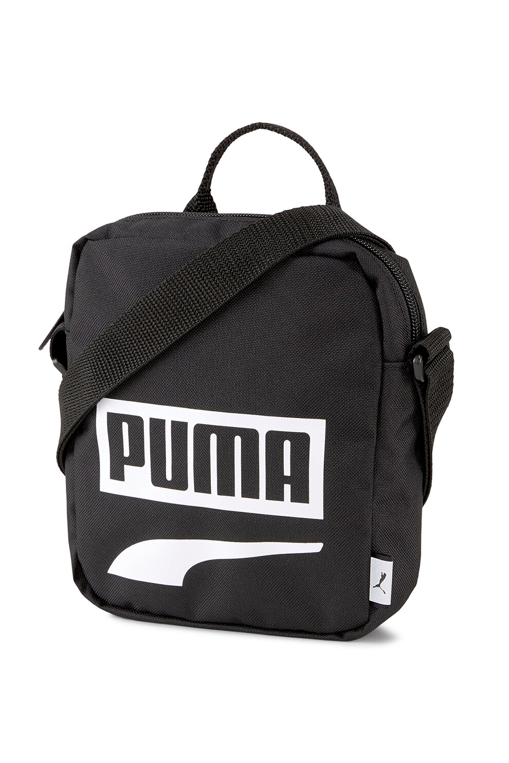 Puma, Geanta crossbody cu imprimeu logo, Negru
