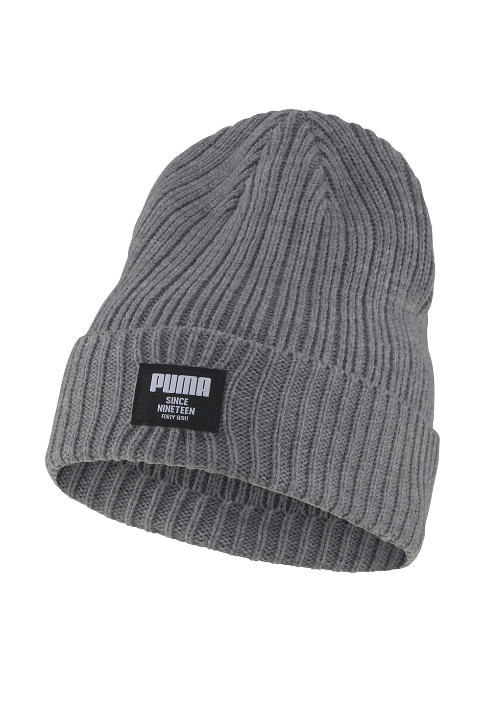 Puma, Caciula elastica unisex cu imprimeu logo, Gri