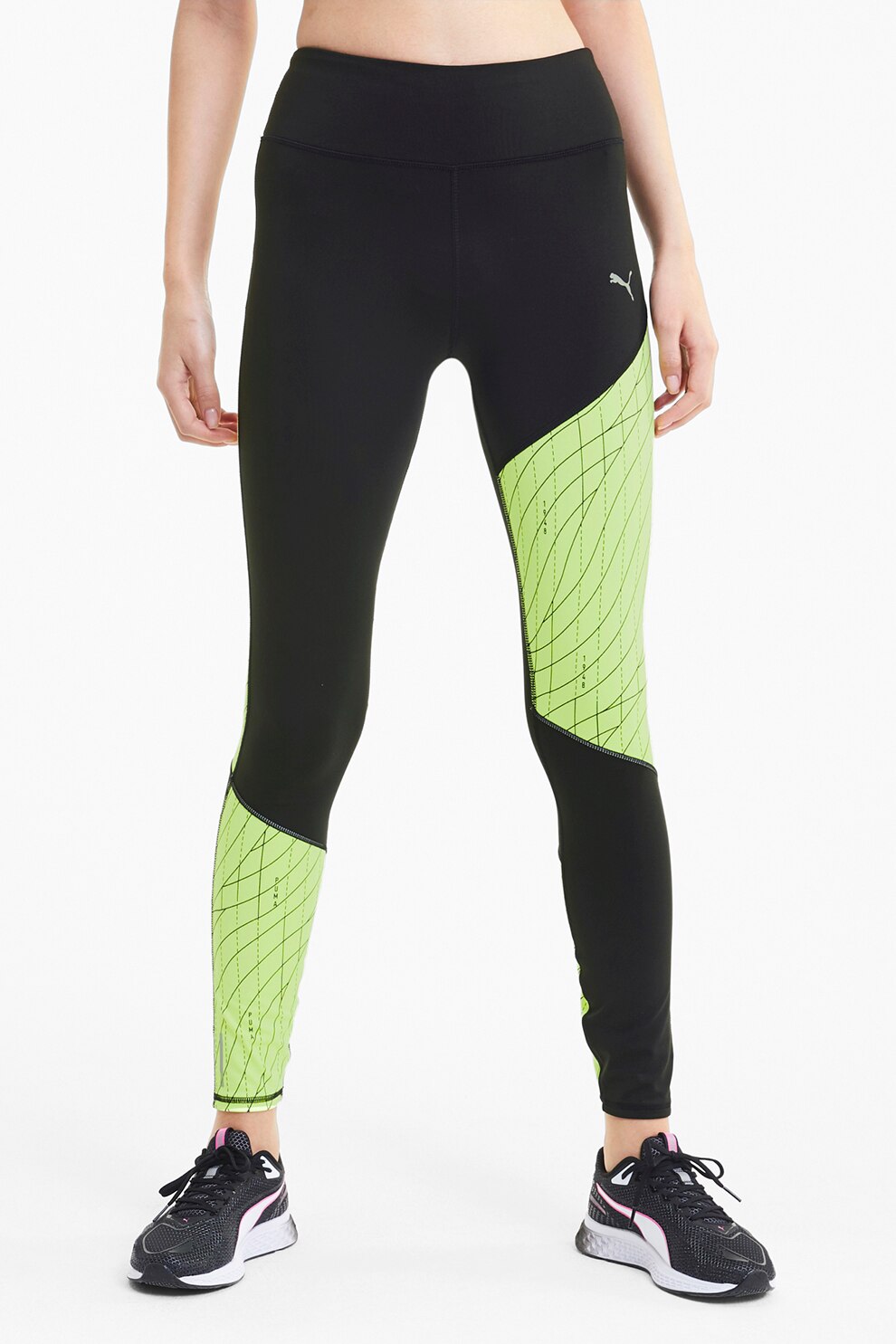 Puma, Colanti cu imprimeu grafic, pentru alergare, Negru