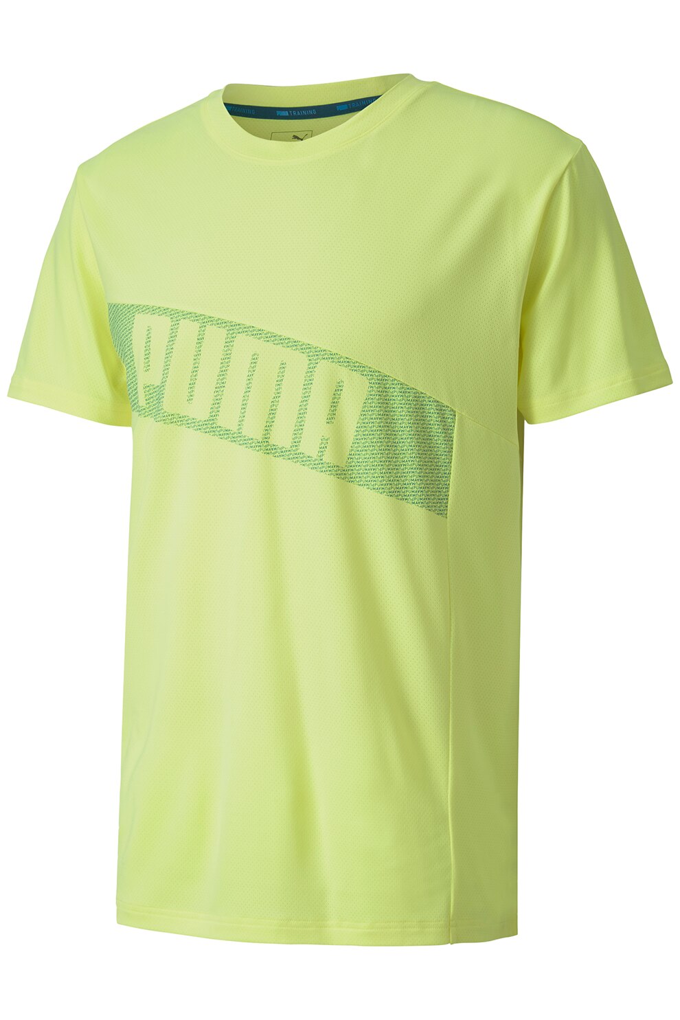 Puma, Tricou cu imprimeu logo, pentru antrenament, Galben, L