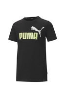 Puma, Tricou cu imprimeu logo Essentials, Negru, 104 CM Standard